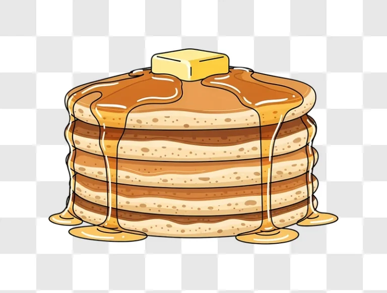 stack of pancakes with butter and maple syrup
