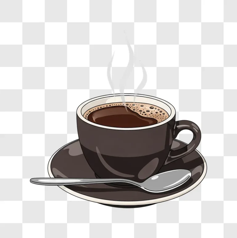 steaming coffee cup with spoon