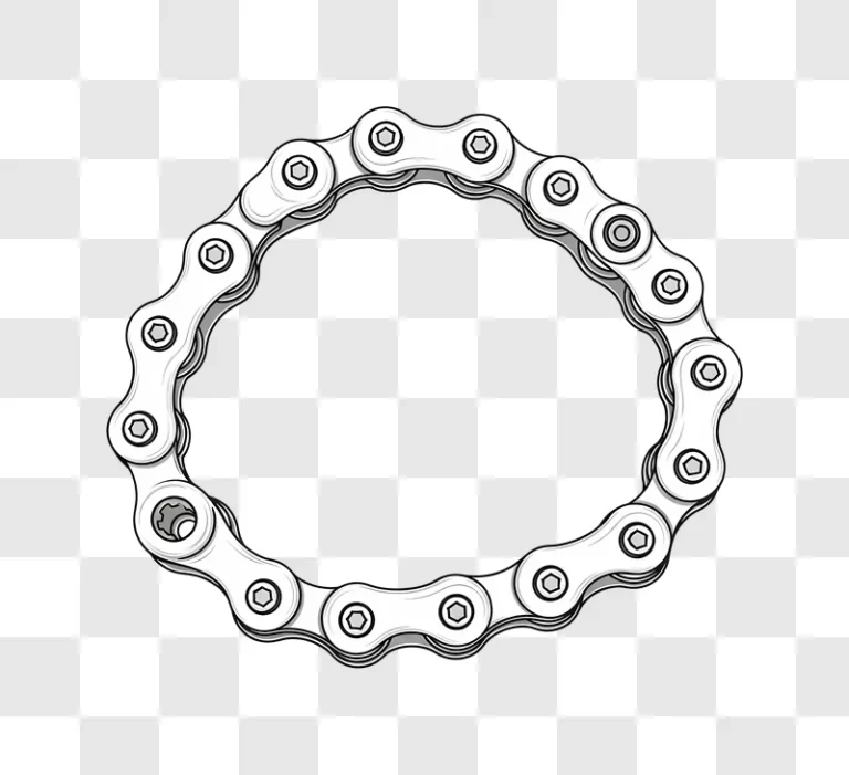 stylized bicycle chain oval on dark background
