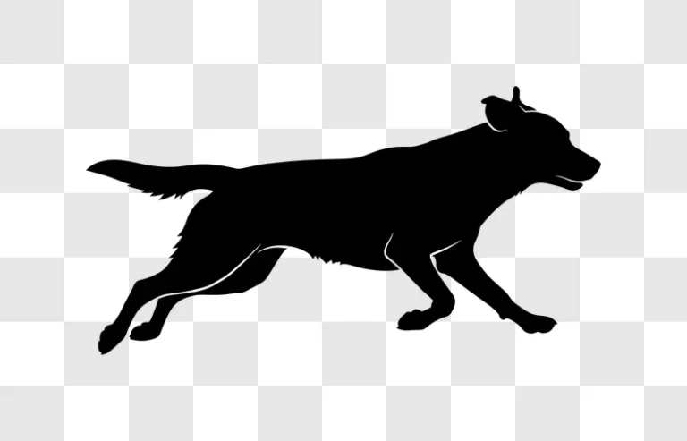 stylized dog silhouette line art