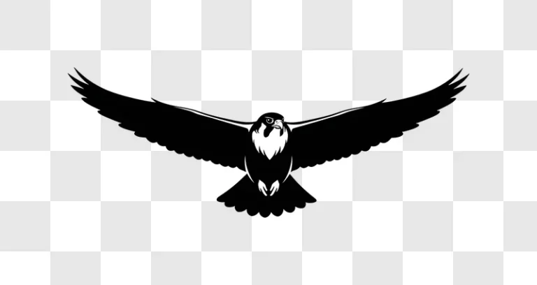 stylized falcon flying on dark background