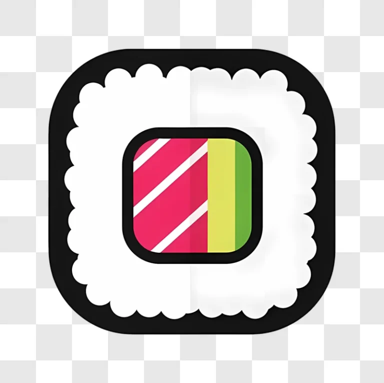 stylized sushi roll with colorful fillings