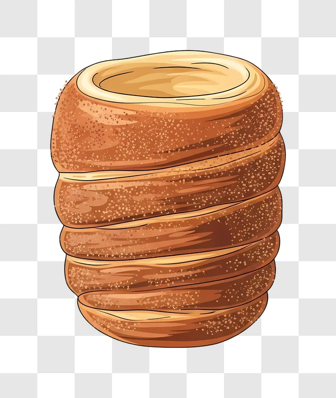 sweet chimney cake with sugar coating