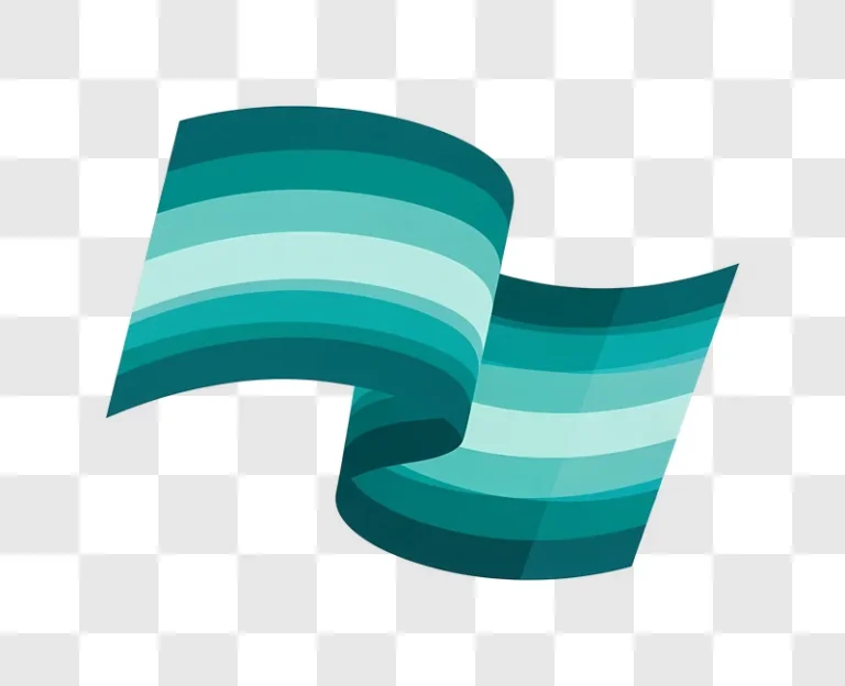 teal flag waving against coral stripes