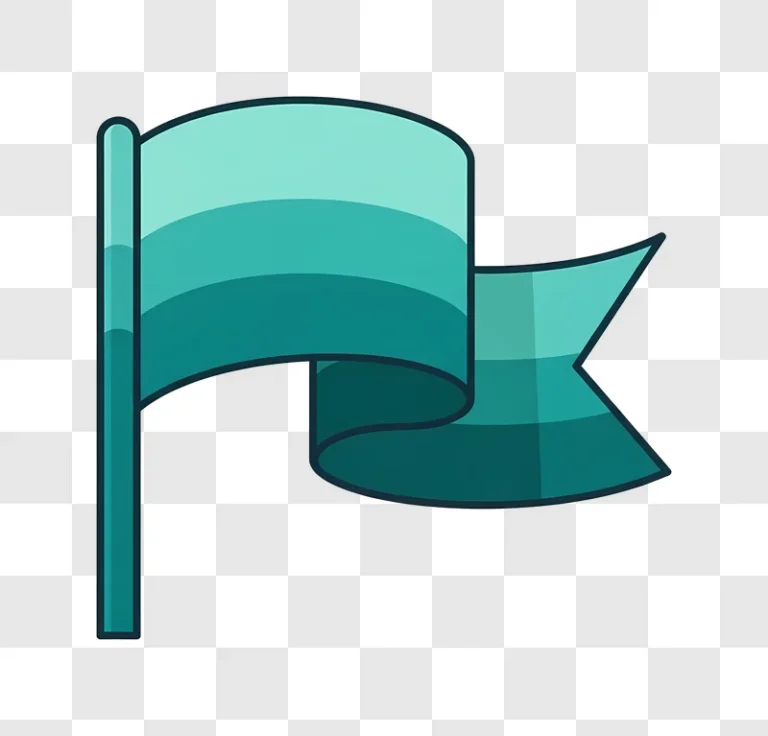teal flag waving on a dark background