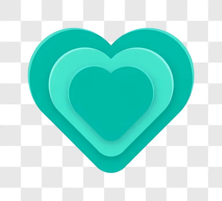 teal layered heart shapes background design