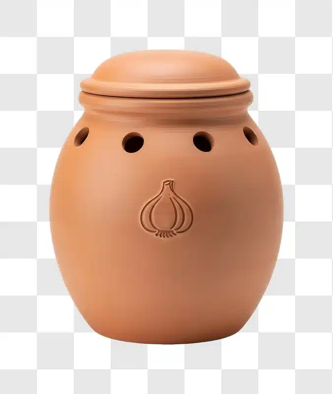 terracotta garlic storage jar ceramic