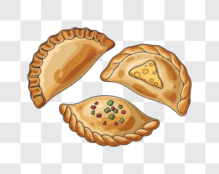 three baked empanadas with cheese and toppings