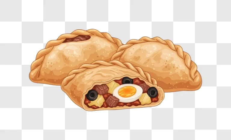 three empanadas with olives and egg