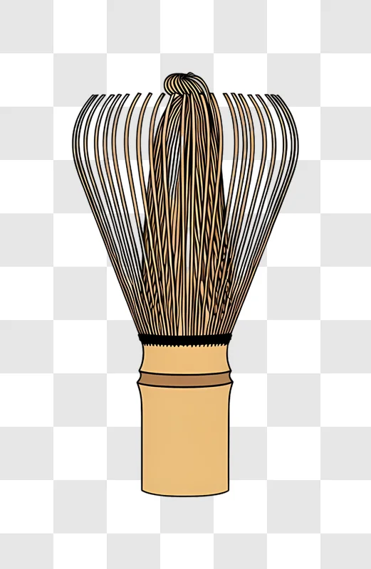 traditional bamboo matcha whisk cartoon with stripes