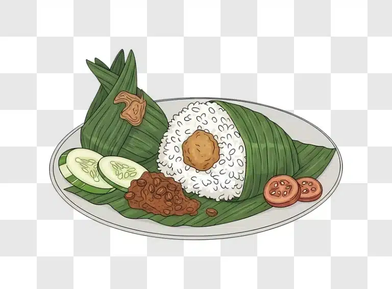 traditional food wrapped in leaves on plate