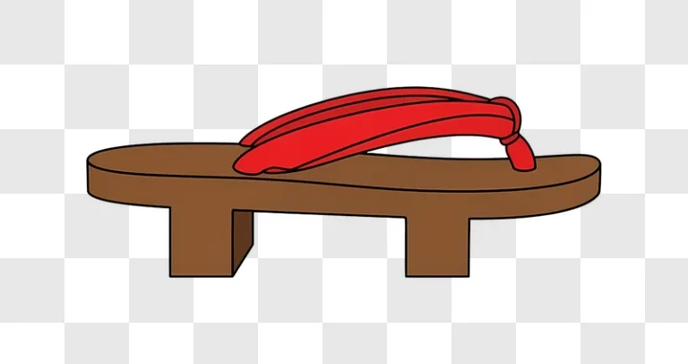 traditional japanese geta with red straps
