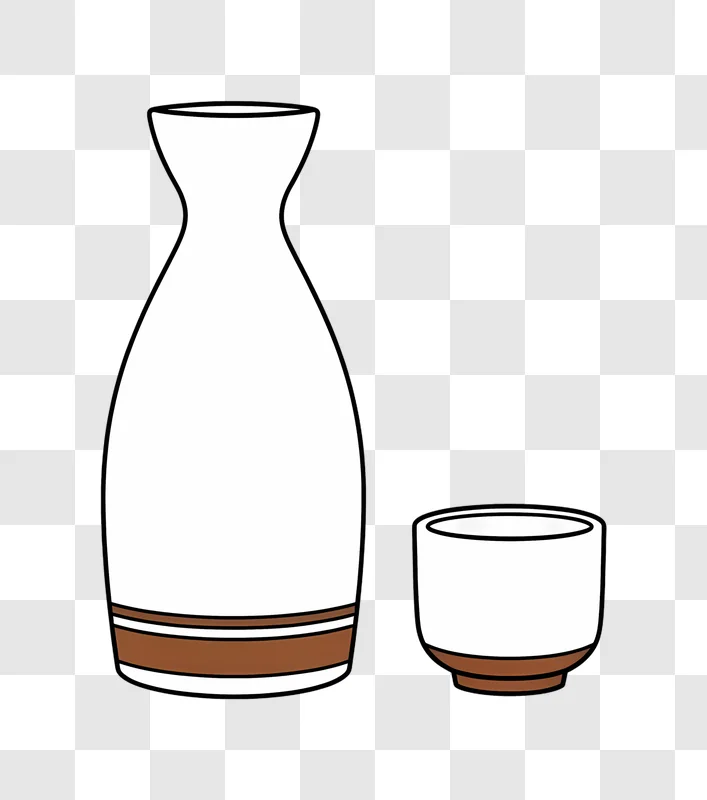 traditional japanese sake set illustration
