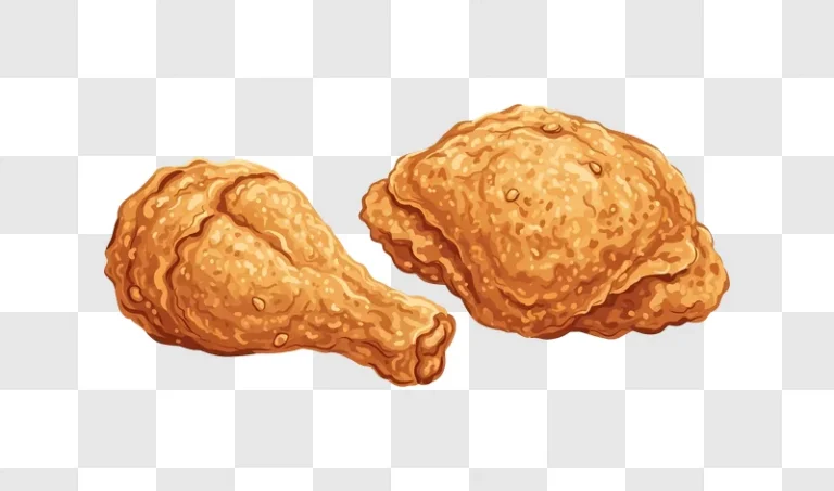 two pieces of crispy golden fried chicken