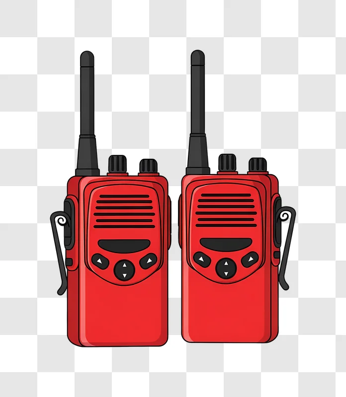 two red walkie talkies cartoon