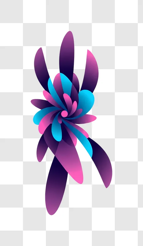 vibrant abstract floral swirl on purple