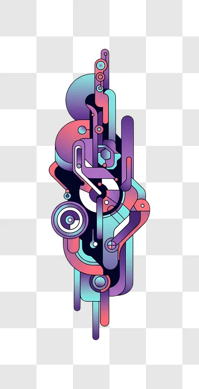 vibrant abstract flowing geometric design