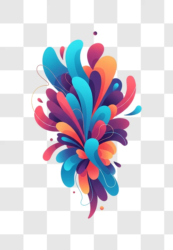vibrant abstract fluid burst on gradient background