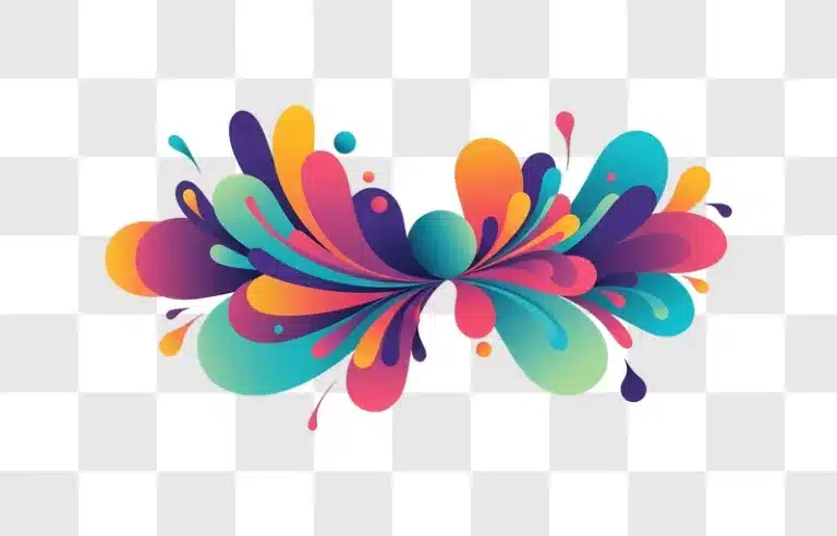 vibrant abstract gradient petal burst design