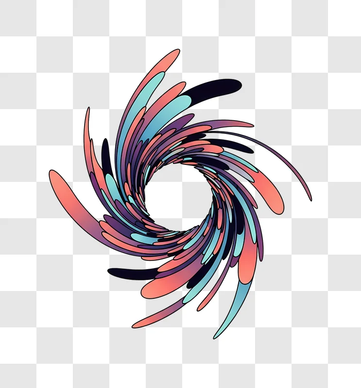 vibrant abstract spiral with yellow center