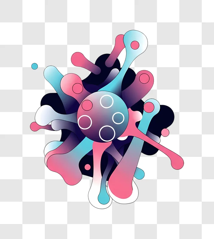 vibrant gradient abstract organic shapes illustration