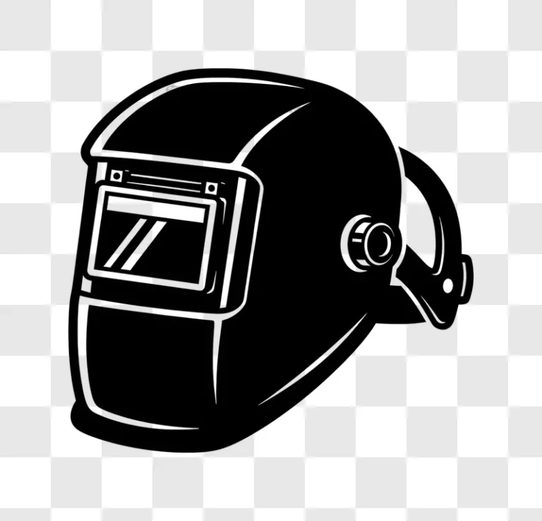welding helmet outline on black background