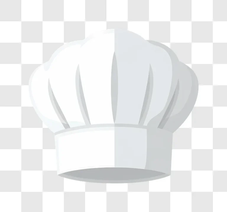 white chef hat with pleats
