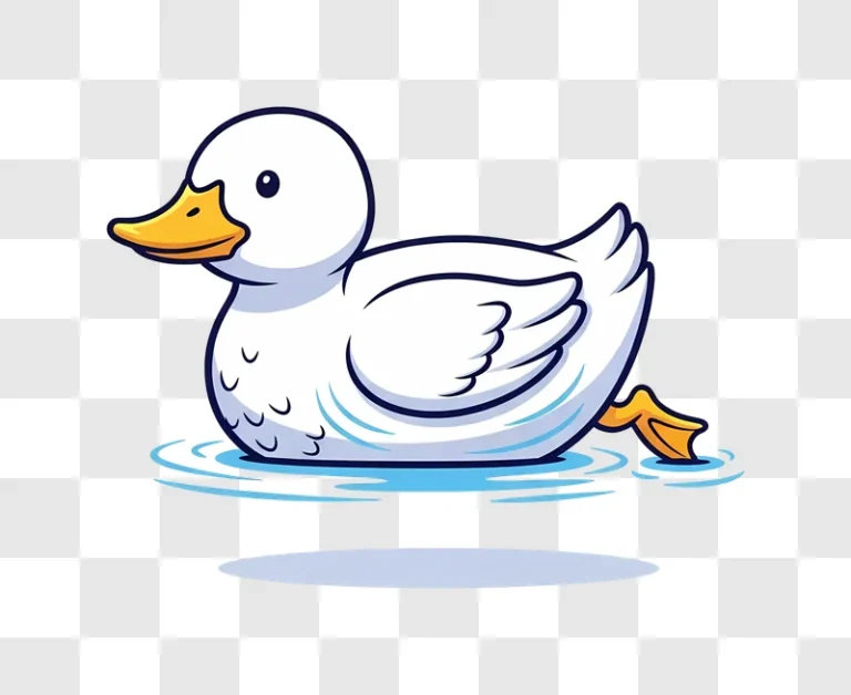 white duck floating on water