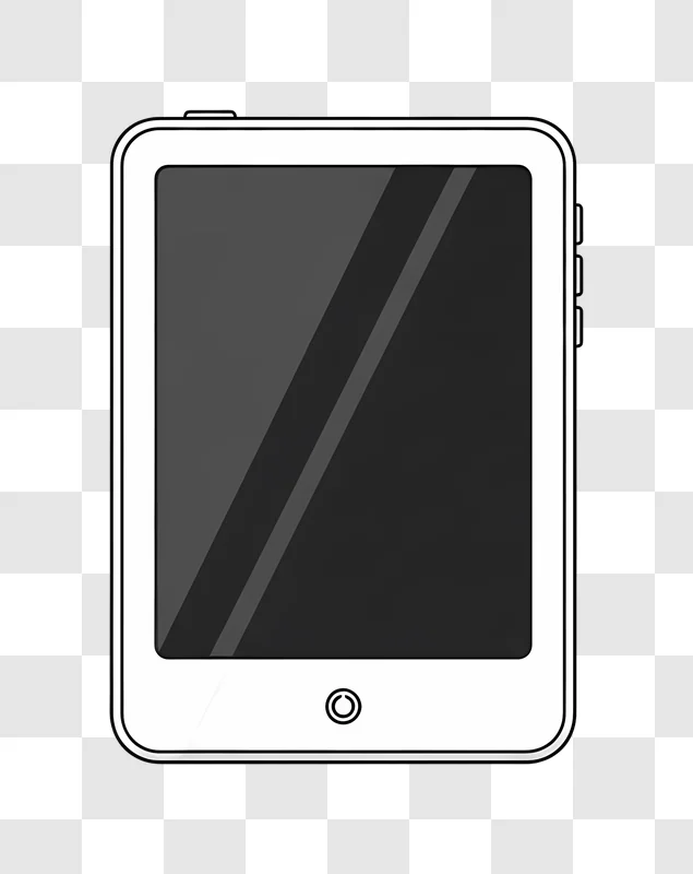 white tablet with blank screen illustration