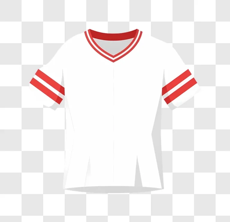 white vneck tshirt with red stripes