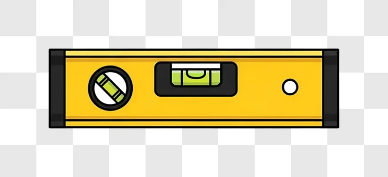 yellow bubble level centered flat icon