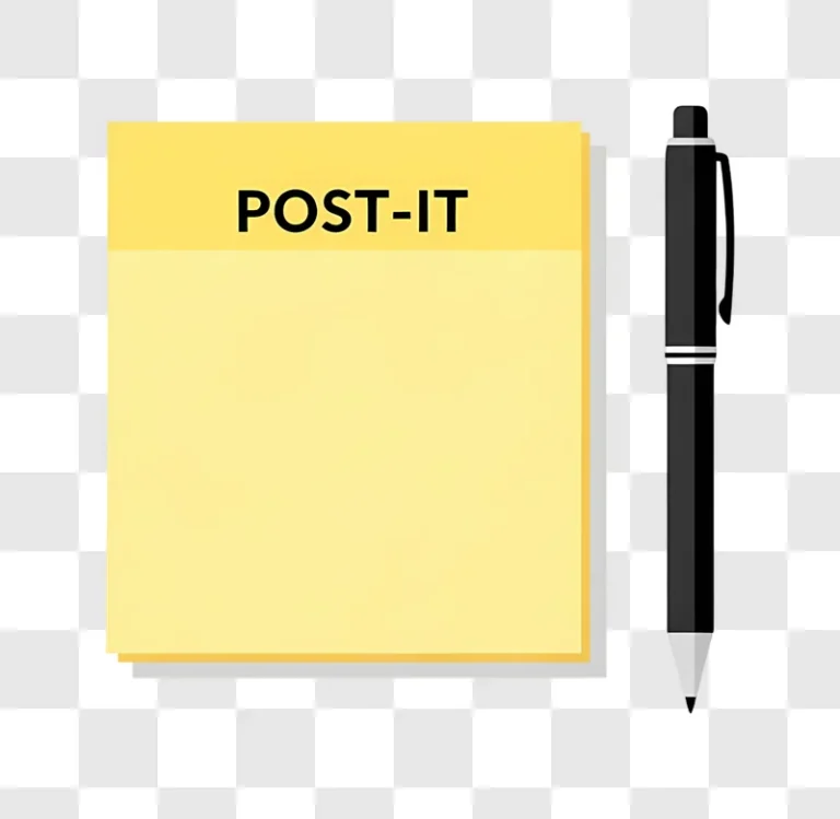 yellow postit note with black pen illustration