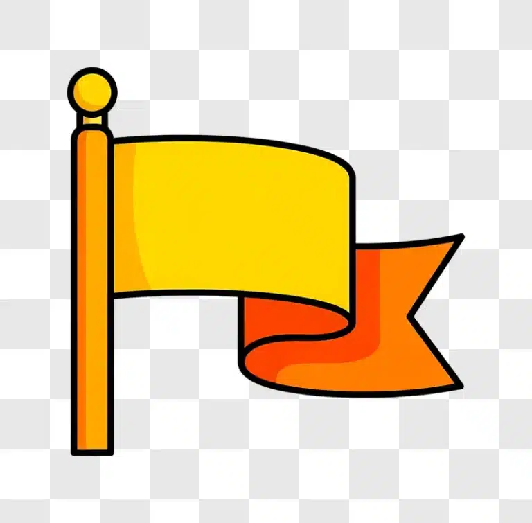 yellow and orange flag waving on post