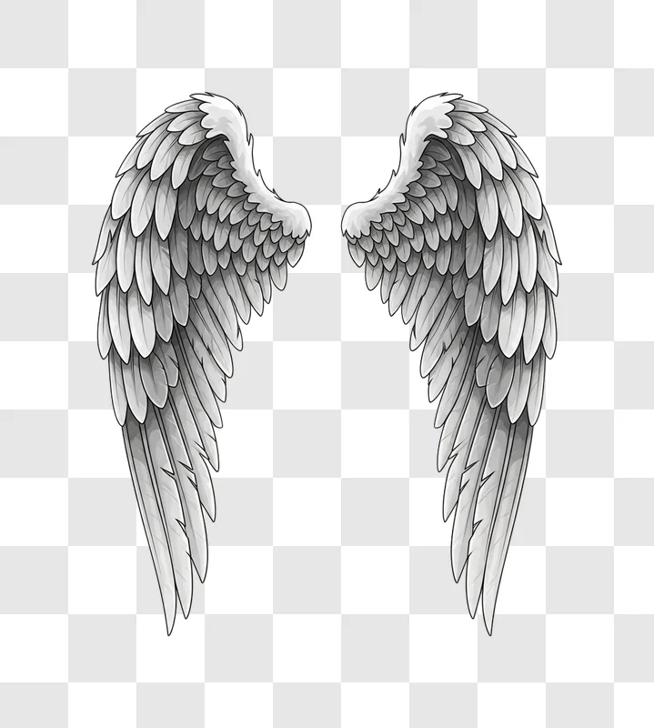 angel wings illustration feathered pair