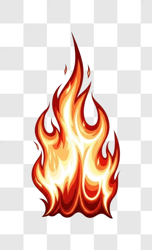 animated fire flames burning brightly on dark