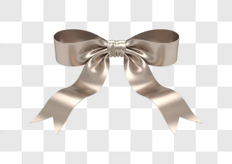 beautiful beige satin ribbon bow