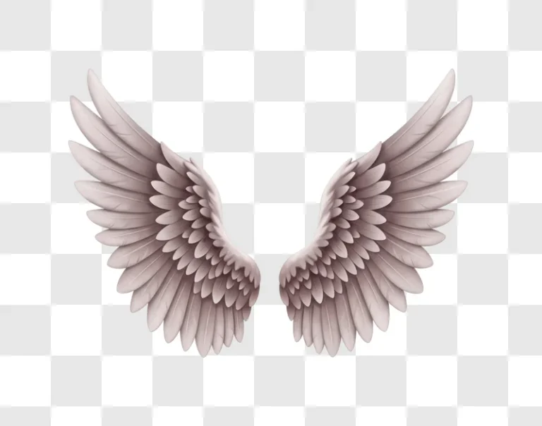 beautiful white angel wings spread