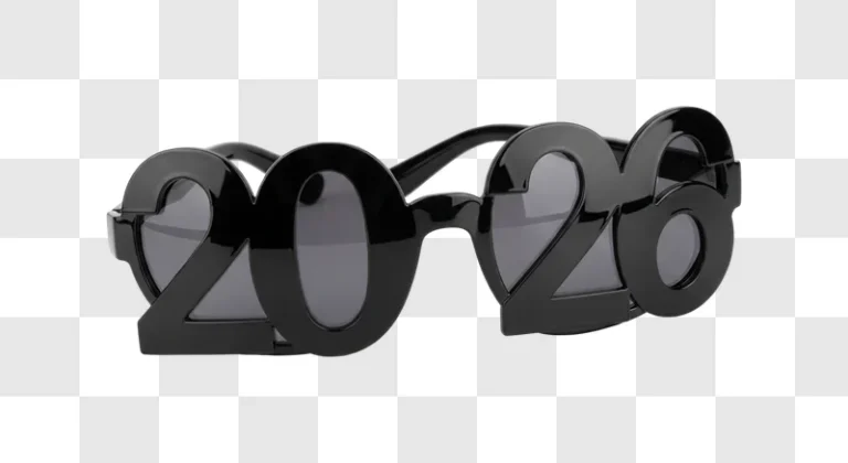 black 2026 new year glasses