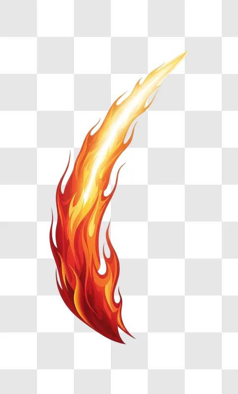 bright fiery comet streak cartoon illustration