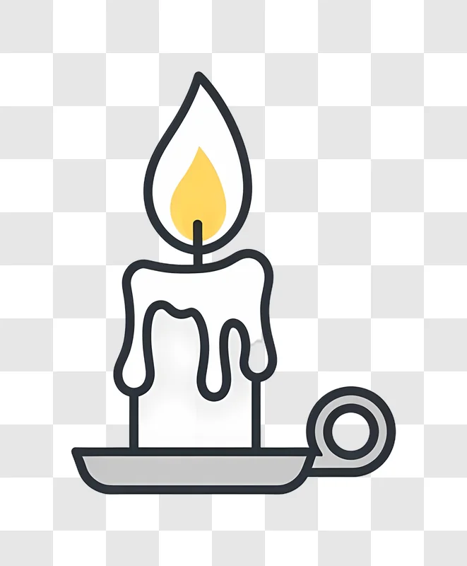 burning candle with dripping wax