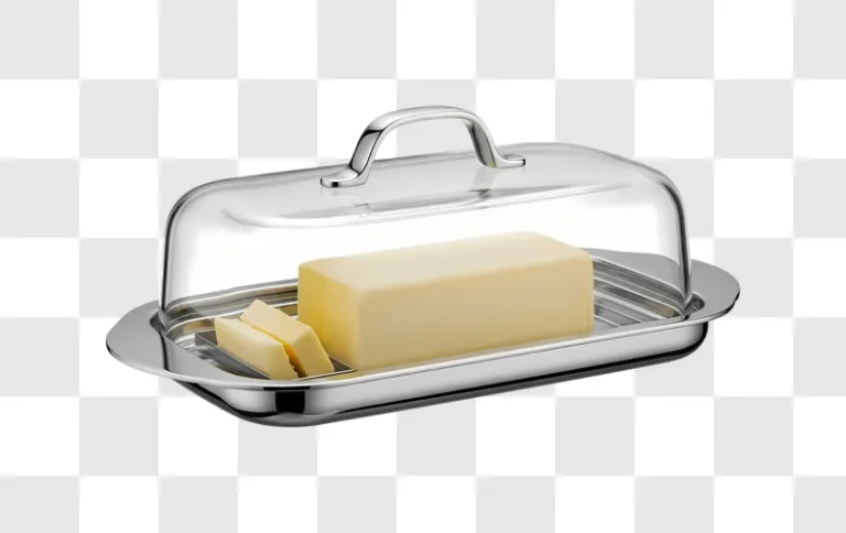 butter in glass butter dish