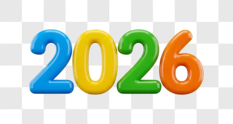 colorful numbers for new year 2026