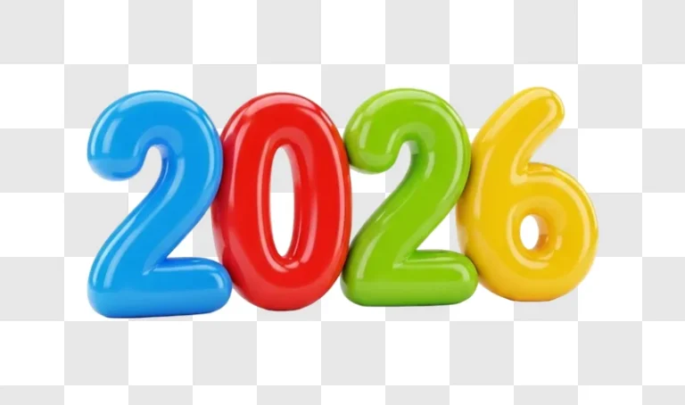 colorful numbers for new year celebration