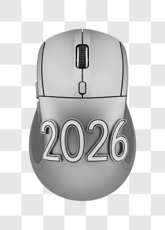 computer mouse with 2026 text