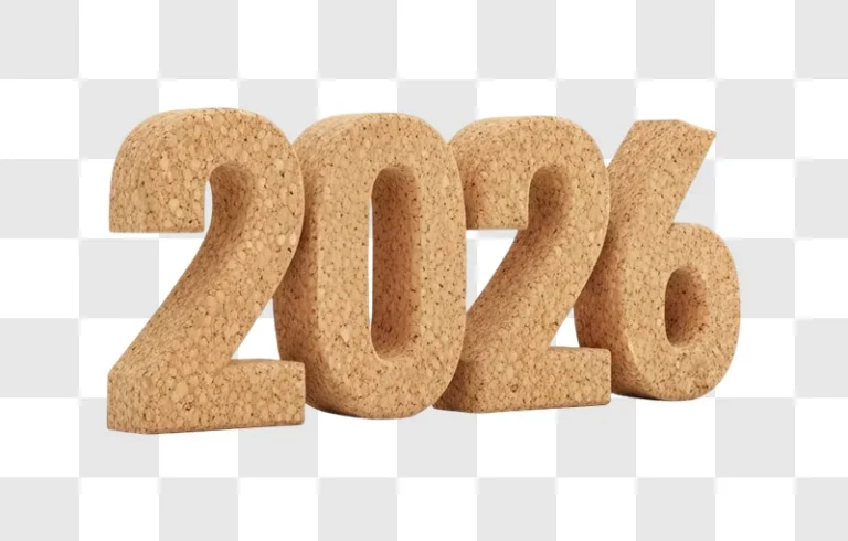 cork textured 2026 numbers closeup