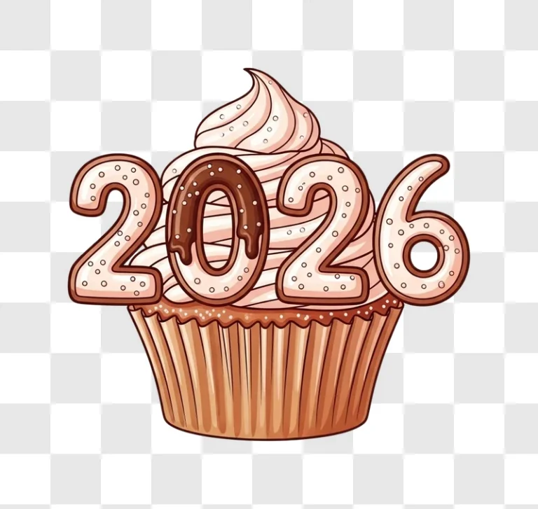cupcake with 2026 decoration on top