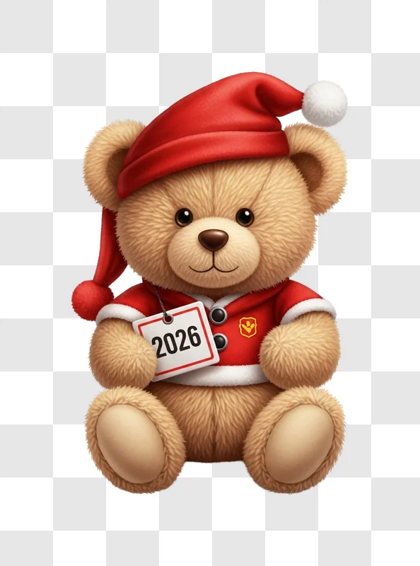 cute teddy bear wearing santa hat