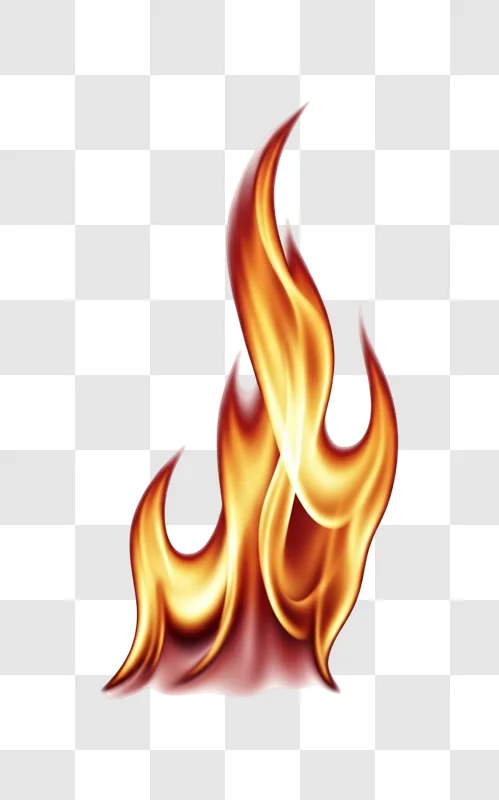 flames on white background burning