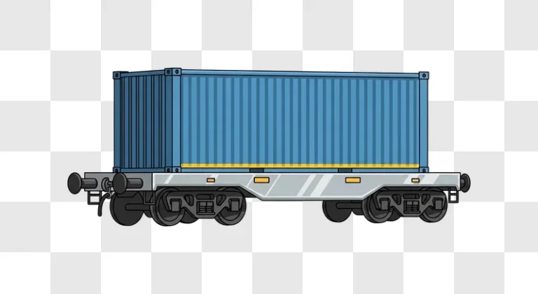 freight train cargo container on wheels