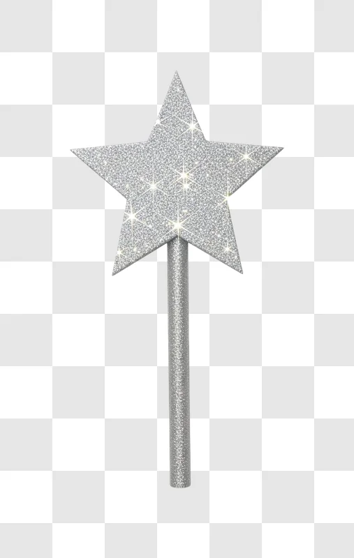 glittery star shaped magic wand toy
